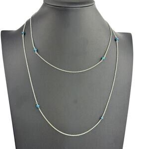 Willow House Pippa Beaded Necklace Sara Blaine Stainless Steel Chain Apatite NWT